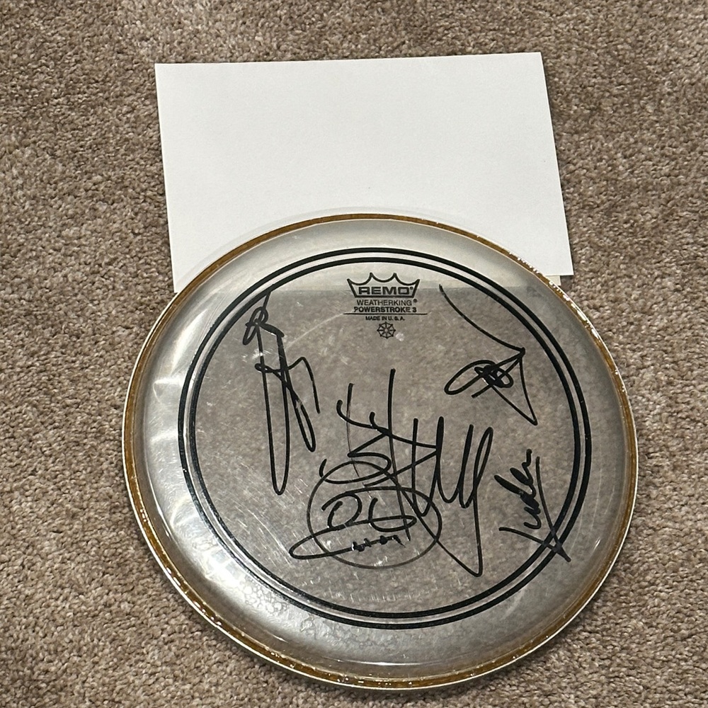 Signed authentic Good Charlotte drumhead
